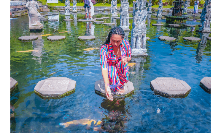 Stooping at Tirta Gangga