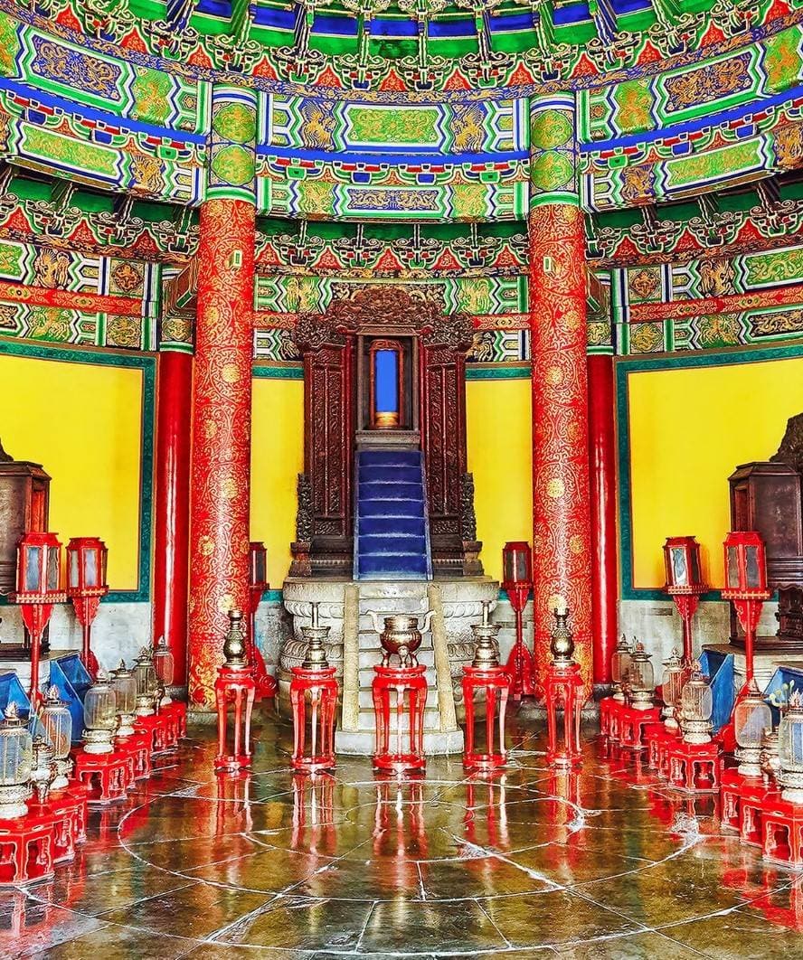 inside hall prayer good harvests complex temple heaven beijing china